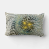 ゴールデンシルバーフラワーファンタジー抽象芸術フラクタル ランバークッション (裏面)