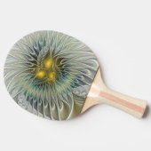 ゴールデンシルバーフラワーファンタジー抽象芸術フラクタル 卓球ラケット (横)