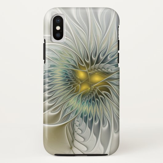 ゴールデンシルバーフラワーファンタジー抽象芸術フラクタル Case-Mate iPhoneケース (裏面)
