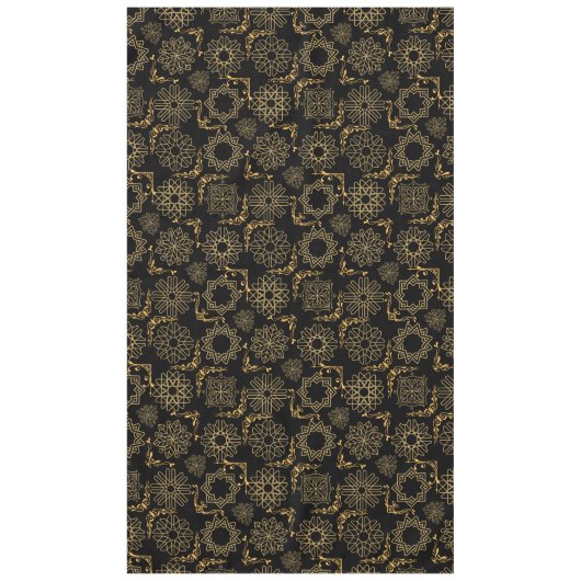 ゴールデンシンボルパターン12.bwブラックBG テーブルクロス (正面)