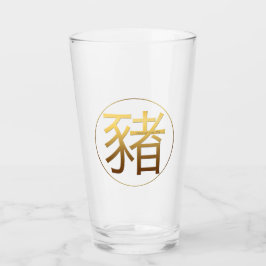 ゴールデンシンボル中国のピグニューイヤー2019ガラス タンブラーグラス