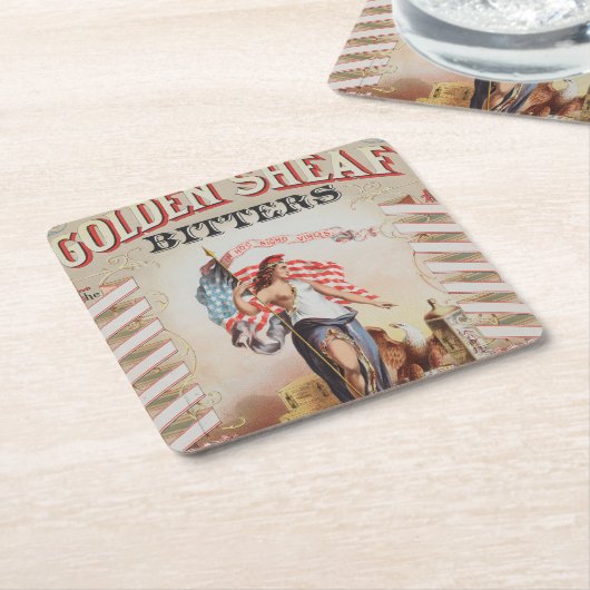 ゴールデンシーフビッター用ビンテージ広告 スクエアペーパーコースター (アングル)