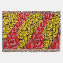 ゴールデンジオメトストライプリ抽象芸術- Luxe スローブランケット