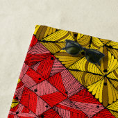 ゴールデンジオメトストライプリ抽象芸術- Luxe ビーチタオル (インサイチュ)