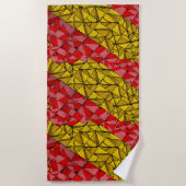 ゴールデンジオメトストライプリ抽象芸術- Luxe ビーチタオル (正面)