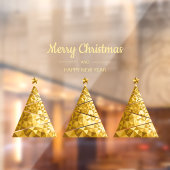 ゴールデンジオメトリクリスマスツリーズビジネスホリデー ウィンドウサイン (シート2)