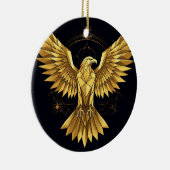 ゴールデンジオメトリックイーグル セラミックオーナメント (右)