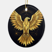 ゴールデンジオメトリックイーグル セラミックオーナメント (左)