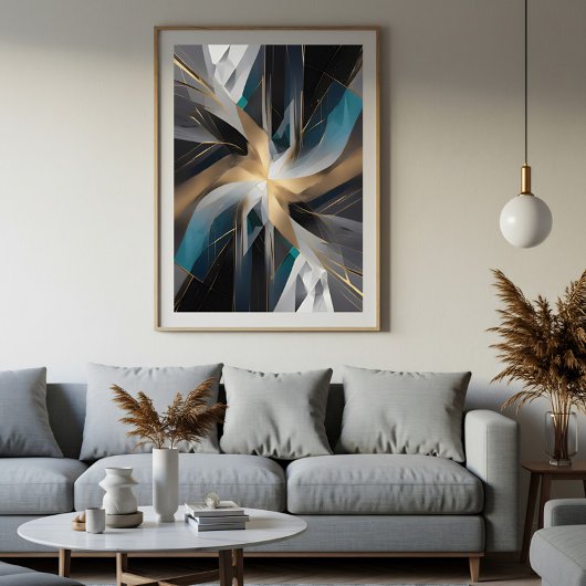 ゴールデンジオメトリックオーロラ ポスター