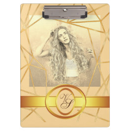 ゴールデンジオメトリックガールモダンファッションエレガント#7 クリップボード