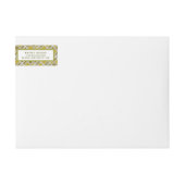 ゴールデンジオメトリックパターモダンン、誕生日パーティー ラップアラウンドラベル (正面)