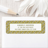 ゴールデンジオメトリックパターモダンン、誕生日パーティー ラベル (インサイチュ)