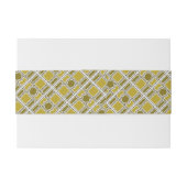 ゴールデンジオメトリックパターモダンン、誕生日パーティー 招待状ベリーバンド (裏面例)