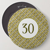 ゴールデンジオメトリックパターモダンン、誕生日パーティー 缶バッジ (正面&裏面)