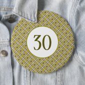 ゴールデンジオメトリックパターモダンン、誕生日パーティー 缶バッジ (インサイチュ)