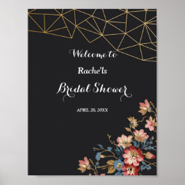 ゴールデンジオメトリックブライダルシャワー ポスター
