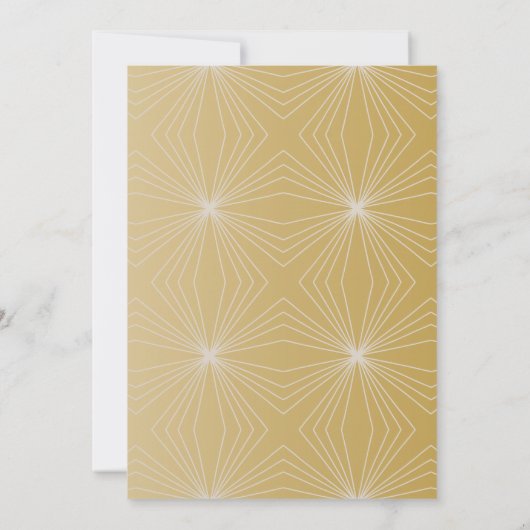 ゴールデンジオメトリックモダンガラ招待状 招待状 (裏面)