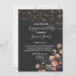 ゴールデンジオメトリック婚約 招待状