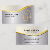 ゴールデンジャスティススケール弁護士弁護士シルバー 名刺 (正面/裏面)