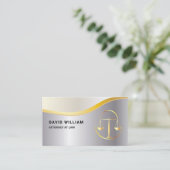 ゴールデンジャスティススケール弁護士弁護士シルバー 名刺 (スタンド正面)