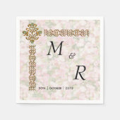 ゴールデンジュエリー結婚ドフローラ スタンダードカクテルナプキン (正面)