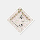 ゴールデンジュエリー結婚ドフローラ スタンダードカクテルナプキン (角)