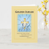 ゴールデンジュビリーブルーとクロス カード (黄色い花)