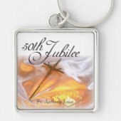 ゴールデンジュビリー宗教生活十字架 キーホルダー (正面)