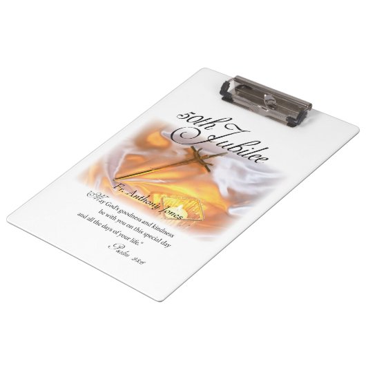 ゴールデンジュビリー宗教生活十字架 クリップボード (アングル)