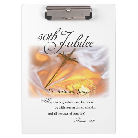 ゴールデンジュビリー宗教生活十字架 クリップボード (正面)