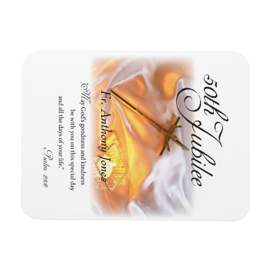 ゴールデンジュビリー宗教生活十字架 マグネット (横)