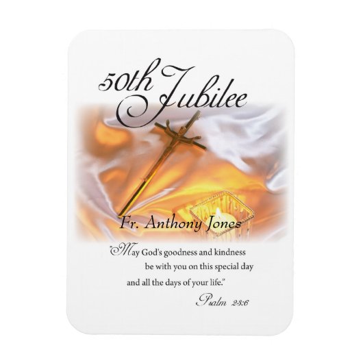 ゴールデンジュビリー宗教生活十字架 マグネット (縦)