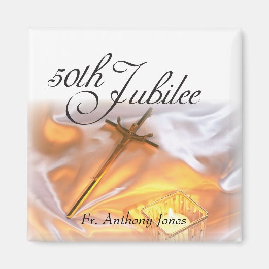 ゴールデンジュビリー宗教生活十字架 マグネット (正面)