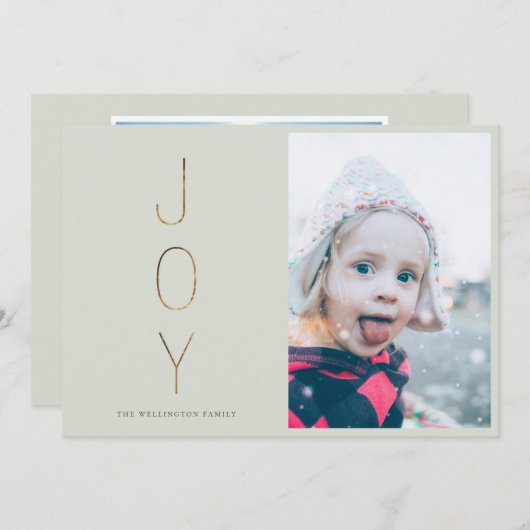 ゴールデンジョイモダンフォトホリデーカード |セージ シーズンカード (正面/裏面)