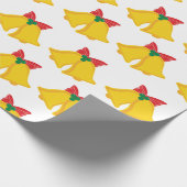 ゴールデンジングルベルクリスマスギフトホワイトシームレス ラッピングペーパー (角)