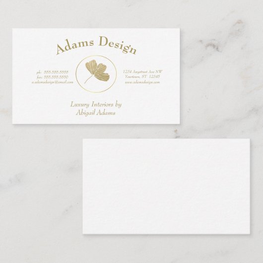 ゴールデンジンコウリーフデザインスパヨガ美しい 名刺 (正面/裏面)