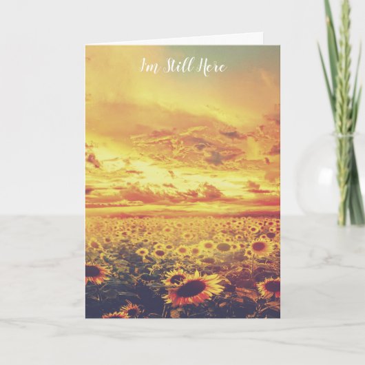 ゴールデンスカイサンフラワーズ&心地よい詩悔やみや弔慰 カード (正面)