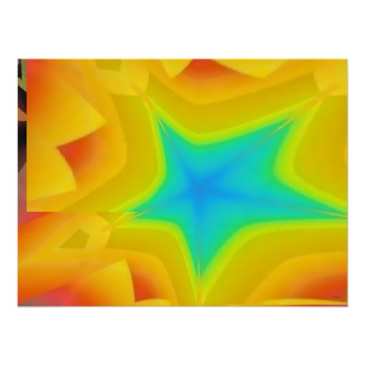 ゴールデンスカイス – ケンゲージ抽象芸術アート ポスター (正面)