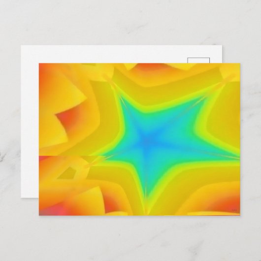 ゴールデンスカイス – ケンゲージ抽象芸術アート ポストカード (正面/裏面)