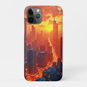 ゴールデンスカイライン: ラディアントシティサンセットアート iPhone 11 PROケース