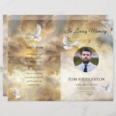 ゴールデンスカイ葬儀プログラムテンプレート (正面/裏面)