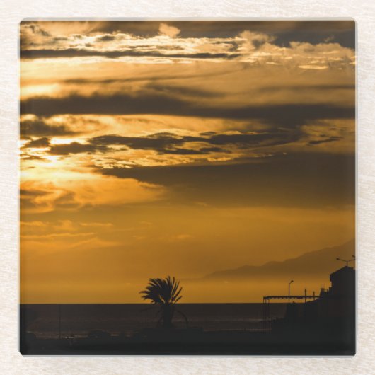 ゴールデンスカイ ガラスコースター (正面)