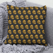 ゴールデンスカルカッコいいラグジュアリーブラックゴシックハロウィーン クッション