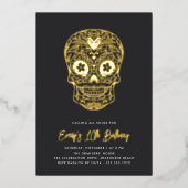 ゴールデンスカルディアデロスミュートスバースデーパーティー 箔招待状 (正面)