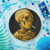 ゴールデンスカル喫煙ユニークバンゴッホインスパイア ペーパープレート (パーティー)