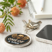 ゴールデンスカル&ウィングスデザイン キーホルダー (側面)