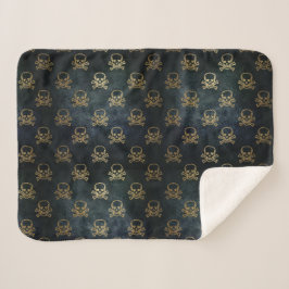 ゴールデンスカル&クロスボーンズSherpaブランケット シェルパブランケット