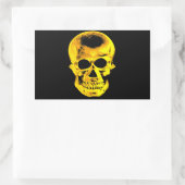 ゴールデンスカル 長方形シール (バッグ)