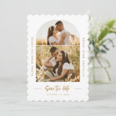 ゴールデンスカロップ セーブ・ザ・デート 結婚式 フォトカード (スタンド正面)