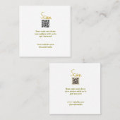 ゴールデンスキャンQRコードグリッターシンプルカリグエレガントル スクエア名刺 (正面/裏面)